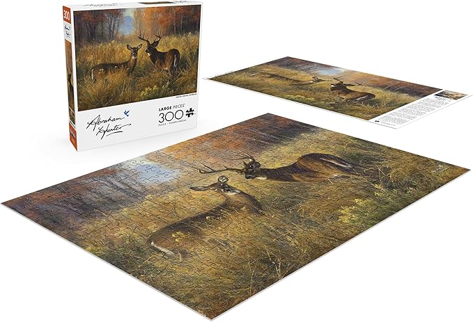 Buffalo Games - Proud Pair - Abraham Hunter - 300 Oversized Piece Fall Jigsaw Puzzle - Larger Shapes - Great for Adults, Seniors, Family, Kids - Easy to Grip - Seasonal Autumn Artwork