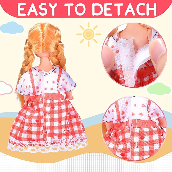 Hungdao 16 Pcs Girl Boy Doll Clothes Lovely Outfits Mini Doll Clothes 6 Inch Dolls Accessories for Kids Birthday Outfit(Beautiful Girls)