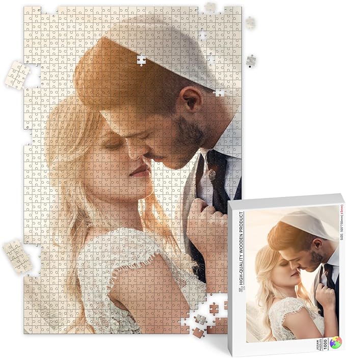 Personalized Puzzles for Photos, Custom Puzzle 1000/1500 Piece, Customized Jigsaw Puzzle Gift for Wedding, Holiday, Mother, Father, Birthday, Pet, Custom Gifts