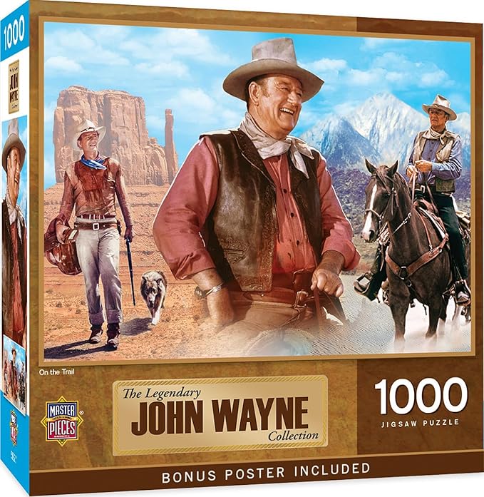 MasterPieces 1000 Piece John Wayne Jigsaw Puzzle for Adults, Family, or Youth - on the Trail - 19.25"x26.75"