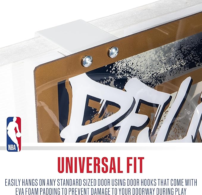 Franklin Sports NBA Team Over the Door Basketball Hoops - Kids Indoor Mini Basketball Hoop + Ball Set - NBA Fan Mini Hoops