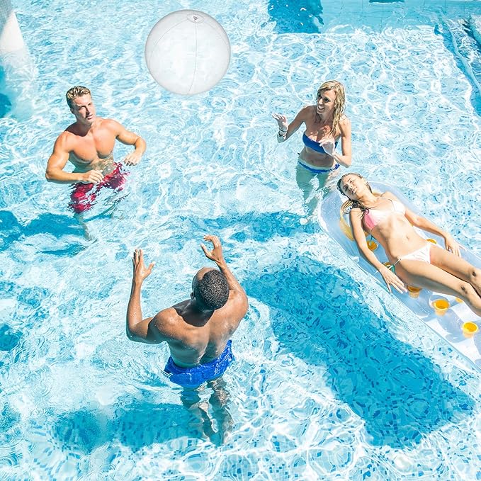 4 Pcs Inflatable Beach Ball 24 inch Swimming Pool Balls Summer Outdoor Decor Ball Ornaments Floatable Beach Balls for Swimming Pool Birthday Party Supplies