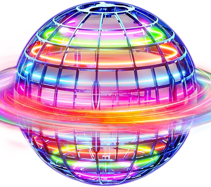 Flying Orb Ball (Blue, 2025 Upgraded) with Dazzling Lights, Magic Hover Spinner, Cool Boomerang Drone, Floating Cosmic Globe, Kids Toys Gifts for 6 7 8 9 10 Year Old Boys Girls
