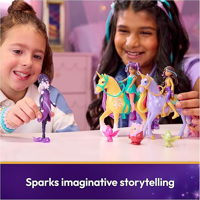 Unicorn Academy, Magic Unleashed Adventure Pack with Sophia, Ava, Ravenzella, Wildstar, Leaf & More, Dolls & Unicorn Toys for Girls Ages 4 and up