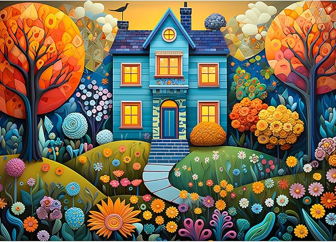 Jigsaw Puzzles for Adults 1000 Pieces, Interlock Perfectly No Dust, Impossible Difficult Hard Fun 1000 Piece Jigsaw Puzzles for Adults-1:1 Poster-Beautiful Homes
