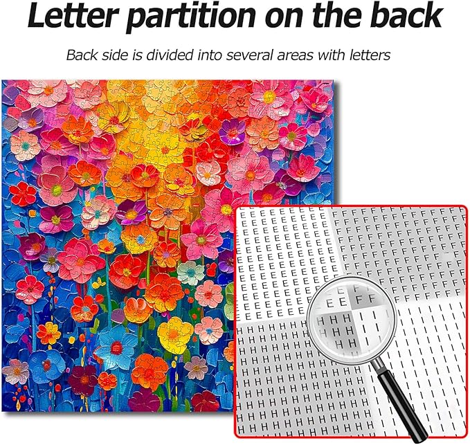 Jigsaw Puzzles for Adults 1000 Pieces,Colorful Flower Wall Puzzles for Adults, Painting Floral Art,Gradient Rainbow Flowers Wall Decoration