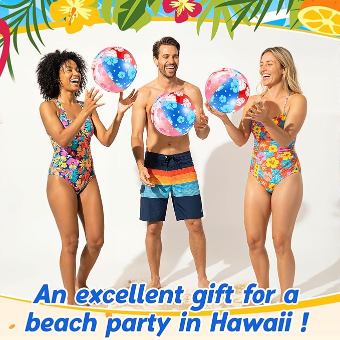 8 Pack Blue and Pink Cartoon Themed Beach Ball 7.87 Bulk for Summer Pool and Beach Game Gifts Birthday Party Supplies Decorations Favor