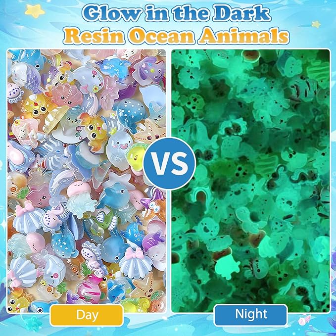 Ocean Animal Blind Bag Mini Resin Figures, Cute Cartoon Sea Creatures Mystery Pack for Kids & Teens, DIY Phone Case Charms, Craft Decorations, Party Favors & Collectibles