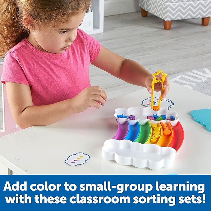 Learning Resources Rainbow Sorting Set Classroom Edition - Toddler Sensory Bin Toys, Montessori Fine Motor Skills, Color Shape Sorter Games, Preschool and Homeschool , Back to School, Teacher Gifts
