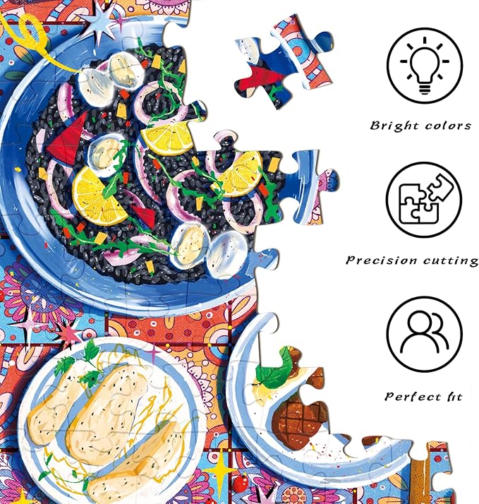 HUADADA Puzzles for Adults 1000 Pieces,Seafood Risotto Jigsaw Puzzles 1000 Piece Puzzle for Adults Family Interactive Game Gift