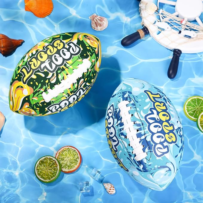 2 Pieces Water Football for Kids 9 Inch Swimming Pool Waterproof Outdoor Beach Football Pool Game for Kids Teens Adults