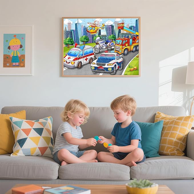 Nattork Jigsaw Puzzles 100 Pieces for Kids Youth Car Puzzle - Pieces Fit Together Perfectly