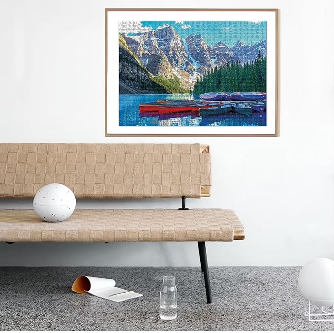 1000 Piece Jigsaw Puzzles for Adults Teens Kids - Fine Art Challenging, Moraine Lake 1000Pcs Puzzle, Family Game Gift, Size 27"x20"