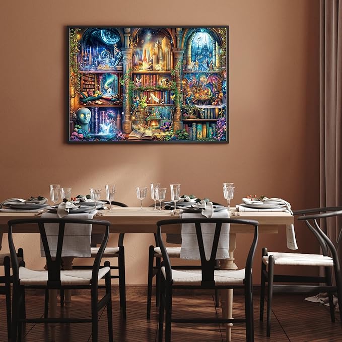 Jigsaw Puzzles for Adults 1000 Pieces, Interlock Perfectly No Dust, Impossible Difficult Hard Fun 1000 Piece Jigsaw Puzzles for Adults-1:1 Poster-Enchanted Library