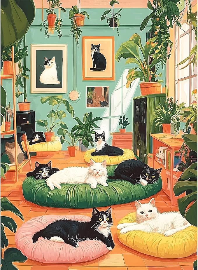 Jigsaw Puzzles 300 Pieces for Adults,300 Piece Puzzles for Kids Ages 8-10 10-12 Cat Aniamls Puzzle 300 Pieces Easy Jigsaw Puzzles Challenging Puzzles Family Activity Game Nights Gift Toy 20.5x15 in