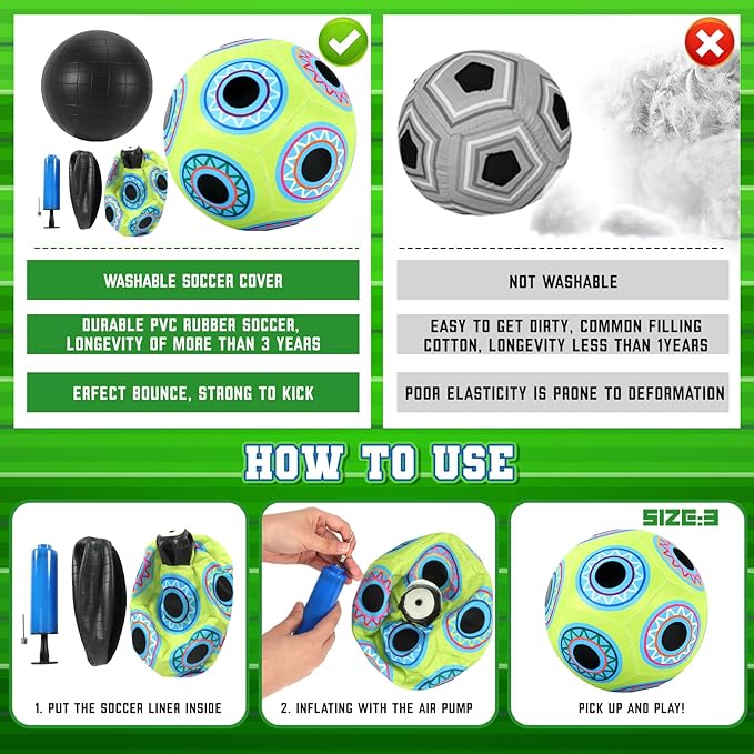 Soccer Ball Game Toy Set for Kids Ages 3-12,Soccer Goal Tapestry Target with 3 Sticky Soccer Balls, Indoor and Outdoor Soccer Shooting Training Toys for Boys Soccer Birthday