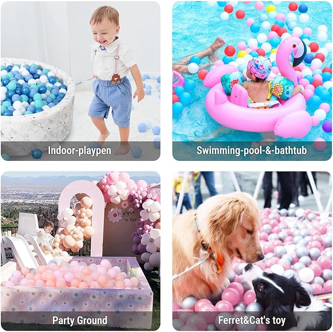 STARBOLO Ball Pit Balls for Toddlers Phthalate Free BPA Free Non-Toxic Crush Proof Play Balls for Toddlers Kids Pool Playhouse Pack of 100 200 500