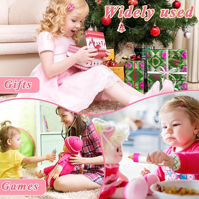 15 Pcs Baby Doll Accessories Magic Bottle Set,Doll Feeding Set with Package,Pretend Play Feeding Toys for Kids,Girls,Party,Gift