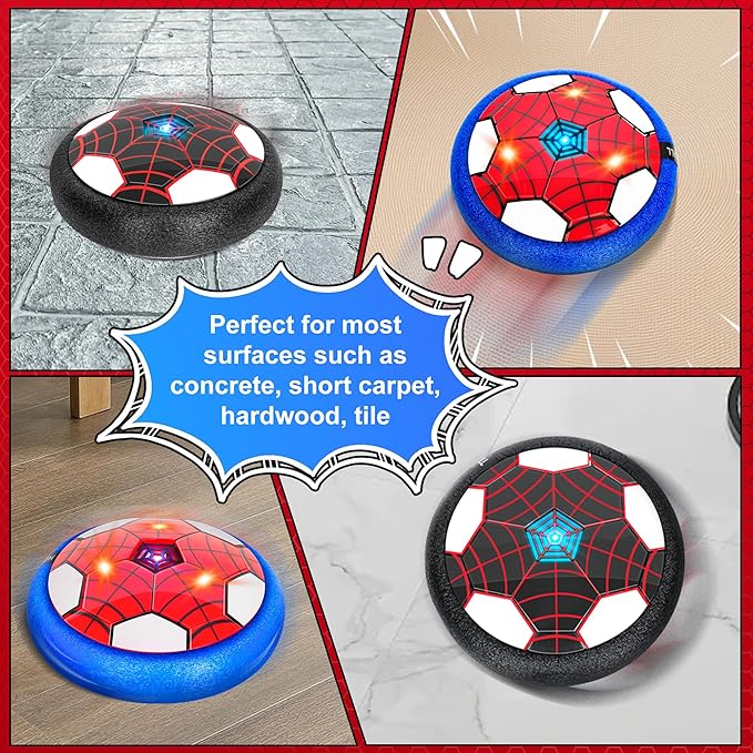 Hover Soccer Ball, 2 Pack - Indoor Soccer Toys for Kids, Cool Sports Games for Boys and Girls, Birthday Gifts（Red and Black）