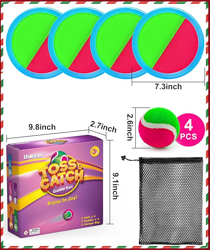 Kids Toys Toss and Catch Game Set, Toys for 3 4 5 6 7 8 Year Old Boys Girls Birthday Gift, Yard Outdoor Games for Kid Toddler Ages 4-8 8-12 Beach Pool