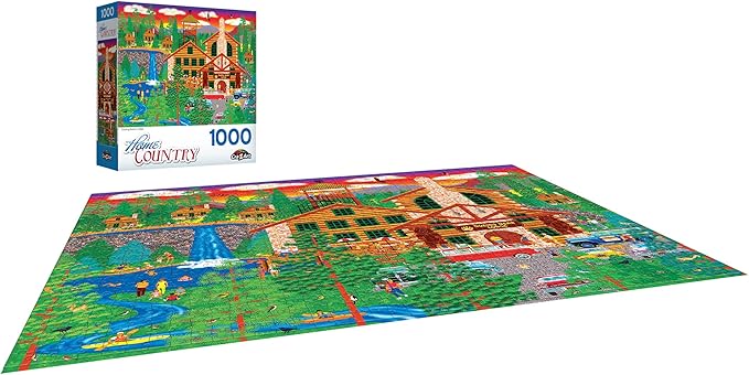 RoseArt - Home Country - Dozing Bear Lodge - 1000 Piece Jigsaw Puzzle for Adults