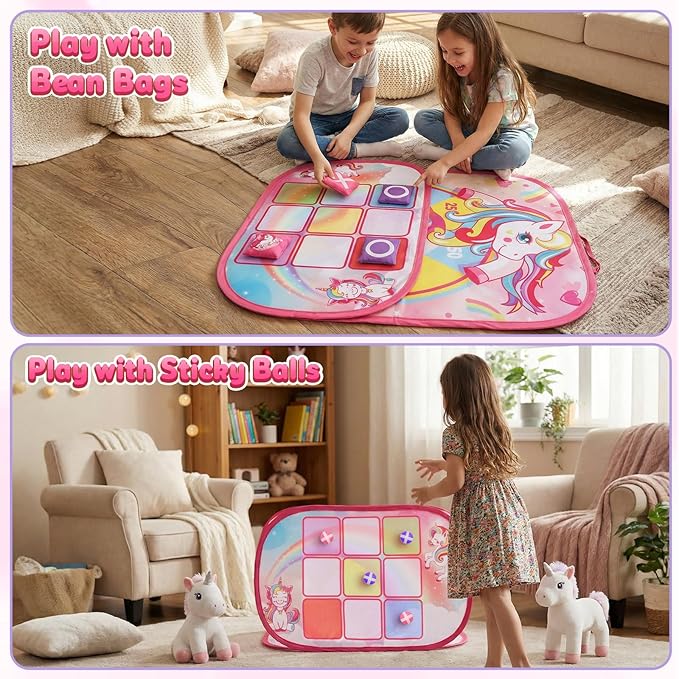 Bean Bag Toss Game for Kids - Cornhole Board Outdoor Toys for Toddlers -Party Activities Carnival Outside Yard Backyard Beach Lawn Games Toy for Kid Boys Girls Age 3 4 5 6 7 8 Year Old Birthday Gifts