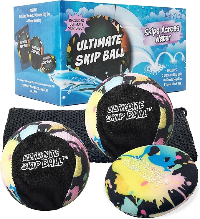 Activ Life The Ultimate Water Skip Balls, Water Bouncing Ball for Swimming Pool, Beach Toys for Friends, Family, Kids and Adults