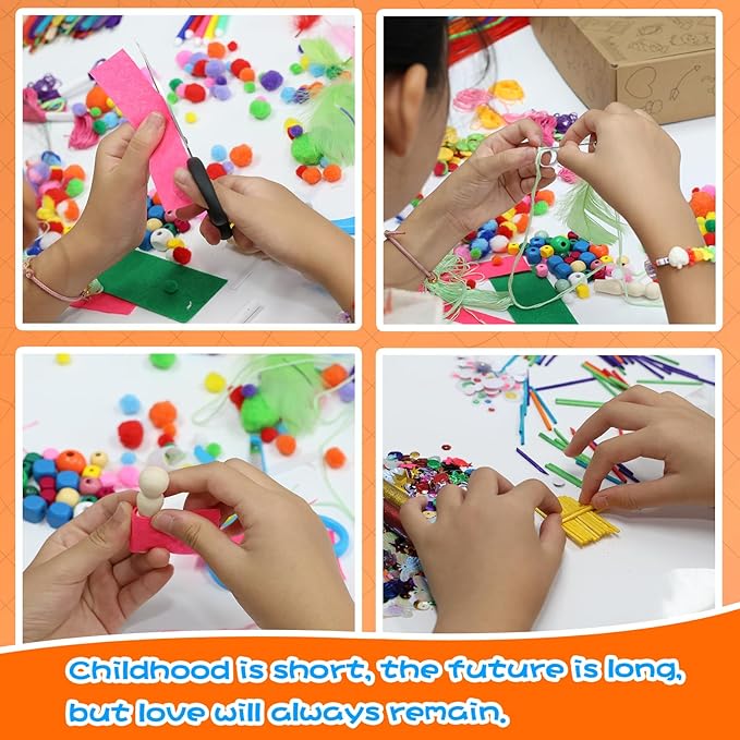 ANTDECOUS Arts and Crafts Supplies Kit for Kids - 1650+PCS Craft Supplies & Materials for Kids Creative Art Birthday Holiday Gift Craft Kits for Girls Boys 4+ 5 6 7 8 9 Year Old