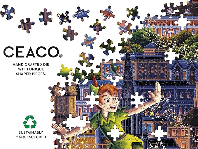 Ceaco - Disney - Dowdle - Peter Pan Learning to Fly - 1500 Piece Puzzle for Adults - Challenging and Perfect for Game Nights - Finished Puzzle Size 38.5 x 26.5