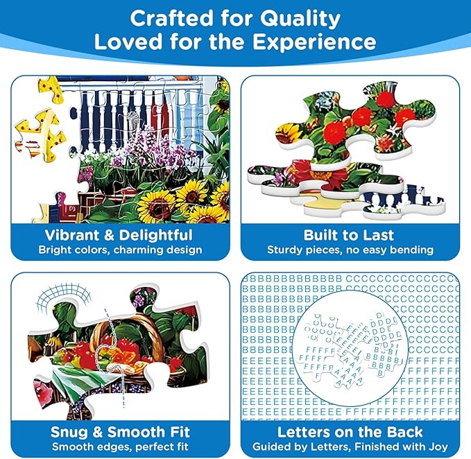 500 Pieces Garden Puzzle for Adults, Memaw's Helpers Jigsaw Puzzle, Beautiful Landscapes Puzzle for Adults Teens Seniors, Recycled Cardboard Puzzle with Letters on Back, Fun Family Game Birthday Gift