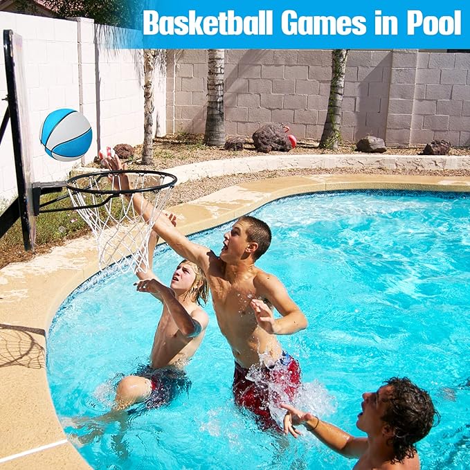TNELTUEB Mini Basketball Replacement 8.5 Inch Pool Basketballs Ball Hoop Indoor Outdoor Toy, Fits All Standard Swimming Pool Basketball Hoop Pool Game Toy Water Games