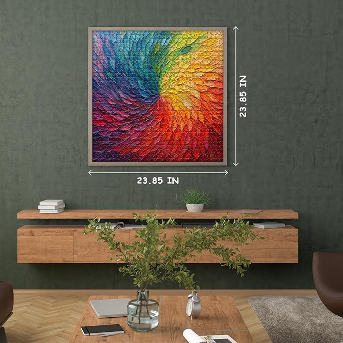 Impossible Puzzles for Adults 1000 Pieces, Gradient Colorful Hard Difficult Puzzle, Rainbow Art Challenging Jigsaw Puzzles for Adults Painting