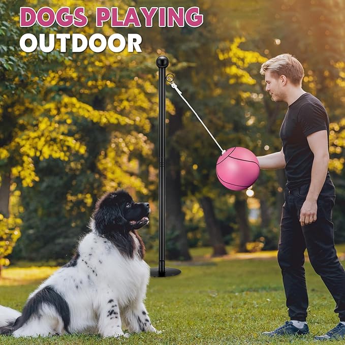 Shappy Tetherball Soft Tether Balls and Rope Set Game Replacement Tetherball Set Rubber Tether Ball Equipment for Kids Adults Indoor Outdoor Playground Yard Backyard Play