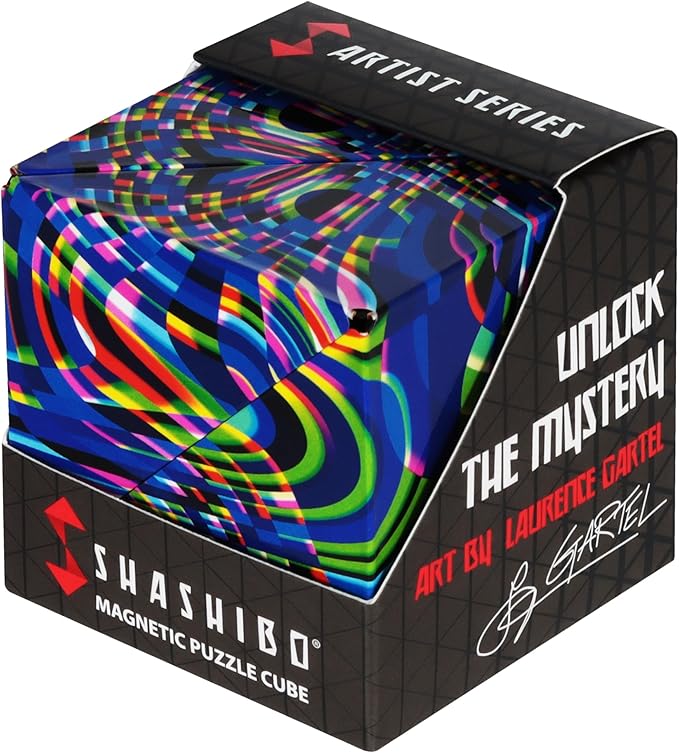 Shashibo Shape Shifting Box - STEM Fidget Toy with Ultra Strong Magnets - Sensory Puzzle Cube Transforms Into 100+ Shapes, Easter Basket Stuffers Gift for Kids, Teens, and Adults (Technicolor)