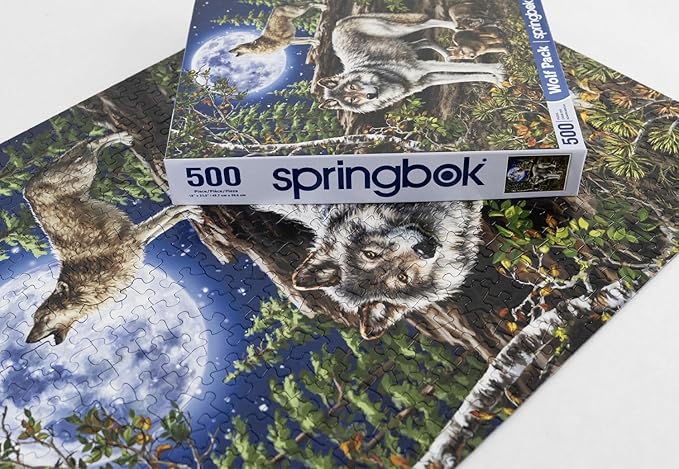 Springbok Wolf Pack 500 Piece Jigsaw Puzzle for Adults - Unique Cut Pieces - Made in USA