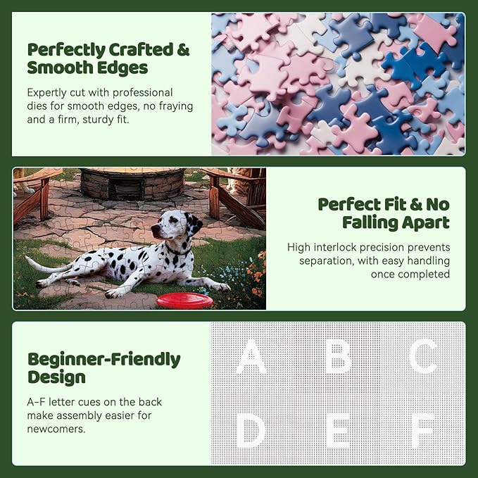 300 Piece Puzzles for Adults, 300 Piece Puzzles for Adults Large Piece, Lake Sunset Dogs Campfire Jigsaw Puzzle Funny Gift for Adult Kids Challenging Family Games Toy, 20.5 X 15 in