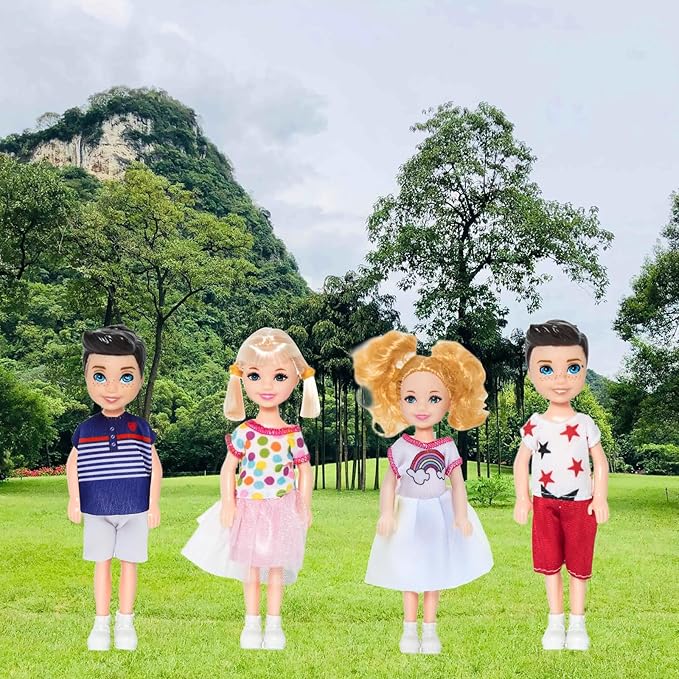 ONEST 10 Sets 5 Inch Mini Dolls with Doll Clothes Party Grown Outfits Doll Accessories for Kids