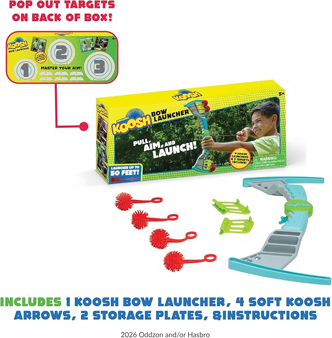 Koosh Bow Launcher - Kids Outdoor Toys - Beach Toys - Games for Adults and Family - Outdoor Sport - Target Game - Ages 5+