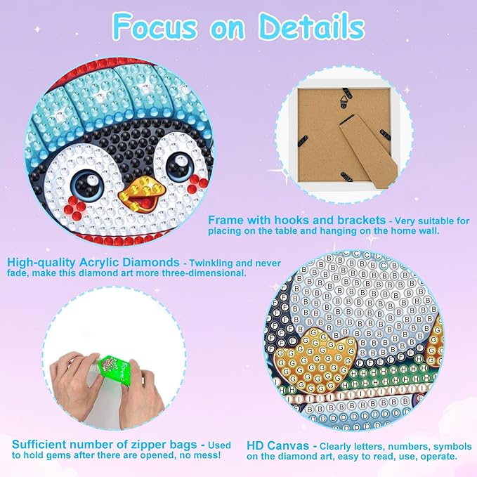 Nardoll Diamond Art Kits - Arts and Crafts - Diamond Art Painting with Wooden Frame - GEM Art for Girls Boys Adults Beginners Home Wall Decor Gifts