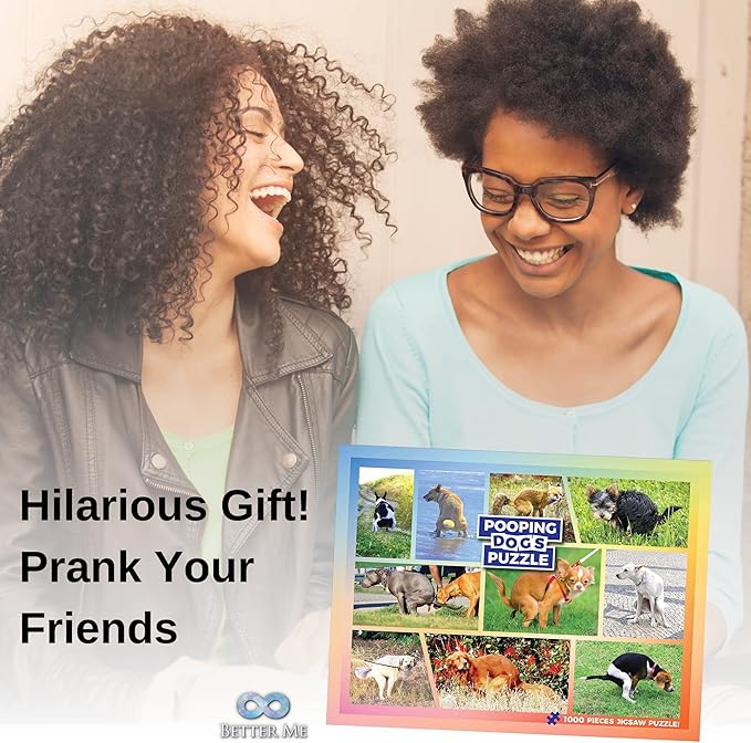 Pooping Dogs 1000-Piece Puzzle for Adults - Funny Pooping Puppies Jigsaw Puzzle Gag Gift for Dog Lovers & Puppy Owners (1000 Pieces)