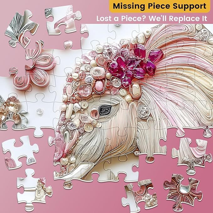 500 Piece Puzzle for Adult,Colorful Crystal Flower Elephant Puzzle for Adult Seniors,Beautiful Diamond Art Jigsaw Puzzle,Difficult Unique Family Challenging Games Gift for Friends Men Women,20.5*15In