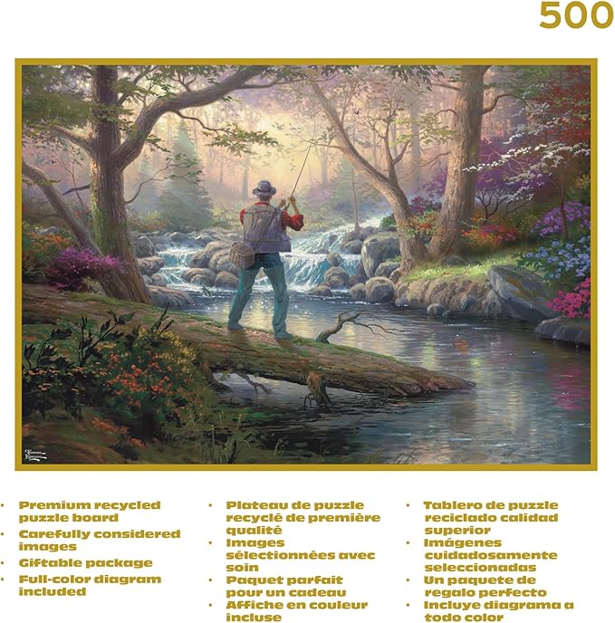 Buffalo Games - Gold - Thomas Kinkade - It Doesn't Get Much Better - 500 Piece Jigsaw Puzzle for Adults - Challenging Puzzle Perfect for Game Nights