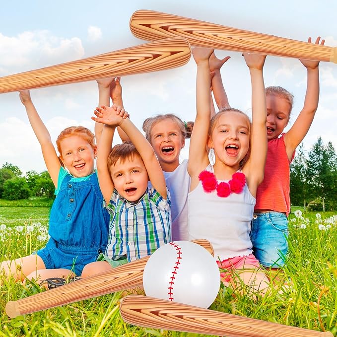 Inflatable Baseball Set, Ball Baseball and Inflatable Baseballs Bat, Baseballs Party Decoration for Kid Adult Pool Beach Party Favors