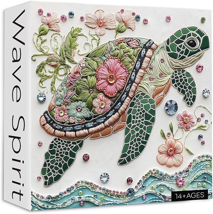 Sea Turtle 1000 Piece Puzzle for Adults, PICKFORU Wave Spirit Jigsaw Puzzle 1000 Pieces, Nature Animal Art Puzzles as Home Decor
