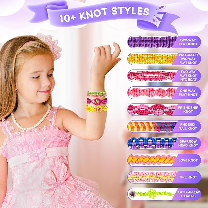 TQRAZ Bracelet Making Kit,Friendship Bracelet Kit,Arts and Crafts for Kids Age 8-12,Bracelet Making Kit for Girls 8-12,Birthday Gifts Ideas for Girls 8 9 10 11 12 Years Old