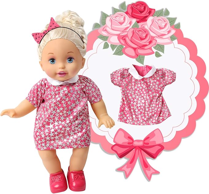 NA BOBO Clothes Set of 6 for 12-14-16 Inch Alive Lovely Baby Doll Clothes Dress Outfits Costumes Dolly Pretty Doll Cloth Handmade Girl Christmas Birthday Gift