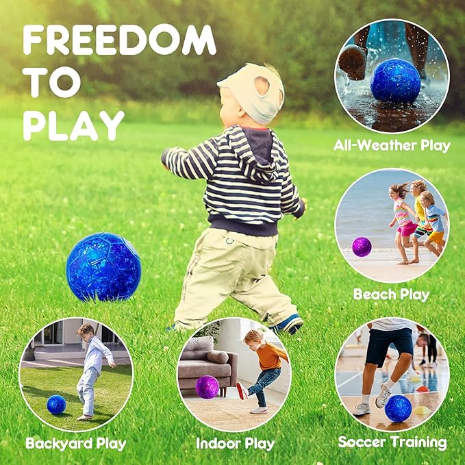 Toddler Soccer Ball Size 2 Size 3 - Small Soft Kids Ball 2 Pack for Ages 1-5 3-8 - Cartoon Sports Toy Boys Girls - Easter Basket Stuffers for Toddlers Kids - Soccer Gift for Indoor Outdoor Games