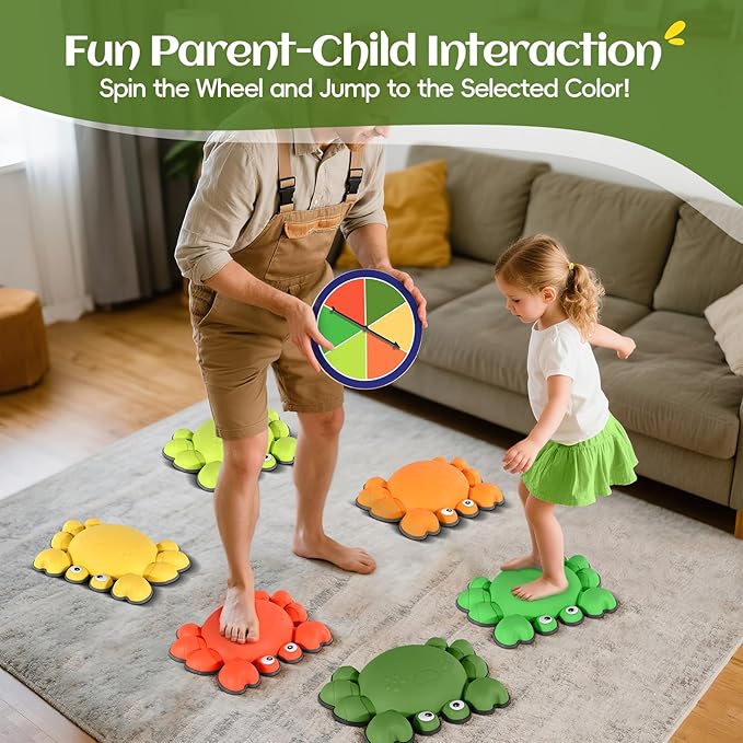 TOPNEW Stepping Stones for Kids, Non-Slip Balance Stepping Stones for Promoting Children's Coordination Skills, Toddler Stepping Stones Obstacle Course for Kids Age 3 4 5 6 7+