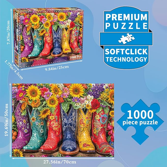 Jigsaw Puzzles for Adults 1000 Piece Puzzle for Adults 1000 Pieces Puzzle 1000 Pieces-Flower Boots