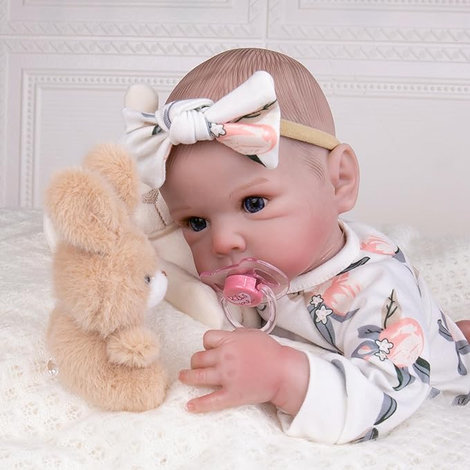 Milidool Lifelike Reborn Baby Dolls Girl - 20 Inch Realistic Newborn Baby Dolls with Poseable Body, Real Life Baby Dolls with Accessories for 3+ Year Old Girls Gifts, Pretend Play, Collection